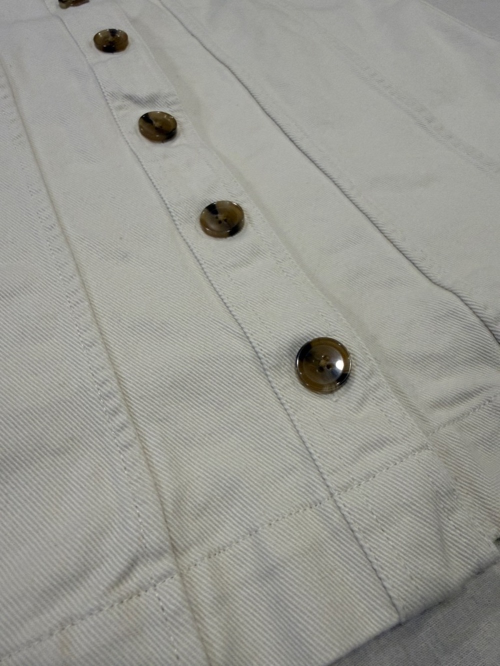 Banana Republic Off White denim Button-Front A-Line Skirt size 10 - Picture 5 of 10